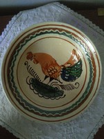 Corundum rooster plate, wall plate - máthé dénes