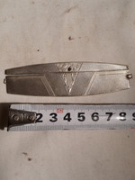 Marked silver comb holder (with greyhound head).