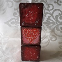 Decorative wooden cubes, red