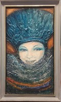 A jégkirálynő mosolya.50x30 cm. ALKUKÉPES  Károlyfi Zsófia, Prima díjas alkotó műve.