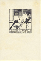 K.J. Obratil (1866-1945) : Női akt széken ex libris