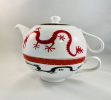 Cha Kult design porcelán teás kanna pohárral új
