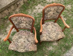 Karos karfás szék pár neobarokk