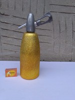 Retro szódásüveg, szifon - arany színű