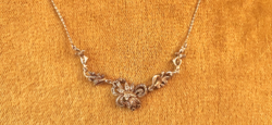 925-Ös ezüst collier nyaklánc markazitos díszítéssel