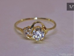 Valódi 0,35 ct Moissanite gyémántos arany gyűrű