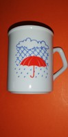 Ritka Zsolnay esernyős csésze