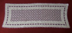 Purple cross stitch runner tablecloth