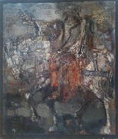 Dienes Gábor - Don Quijote 120 x 100 cm olaj, vászon, fára kasírozva