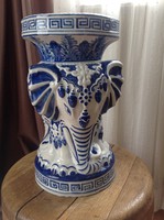 Kézzel festett elefántos keleti porcelán virágtartó