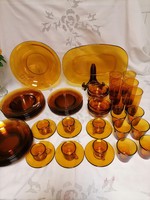 French vereco amber food and drink set 50pcs!