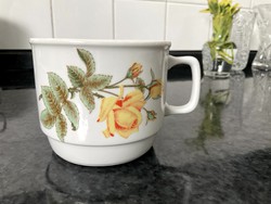 Zsolnay bögre készlet új ritka sárga rózsás csésze pohár