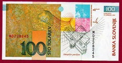 0015 --- Külföldi pénzek:  1992 Szlovénia 100 tolar  UNC