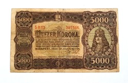 5000 korona 1923.Magyar Pénzjegynyomda Rt.