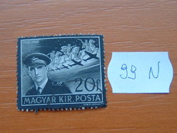 MAGYAR KIR.POSTA 20 FILLÉR 1942 HORTHY ISTVÁN MEMORIAL 99N