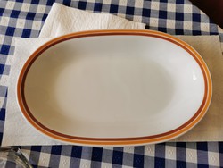 Alföldi porcelán ovális tányér barna csíkos