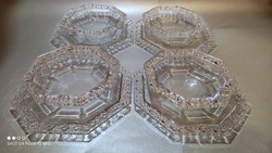 Rosenthal Mária sorozat minőségi víztiszta üveg  jelzett kínáló tál tányér 8 db -os készlet