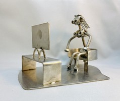 Steampunk fém szobrocska (1)