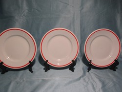 3 pcs zsolnay red striped small plate