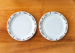 Alföldi retro porcelán Uniset barna magyaros kistányérok reggeliző, süteményes tányérok népi mintás