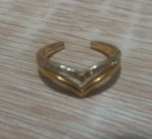 Új! Jelezett Aranyozott-Ezüst Köves Lábúj Gyűrű