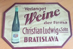Verlanget Weine der Firma Christian Ludwig & Sohn Bratislava karton tábla