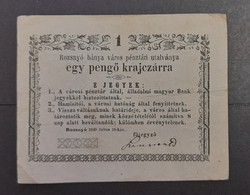 Rozsnyó 1 pengő krajcárra 1849, Vf.