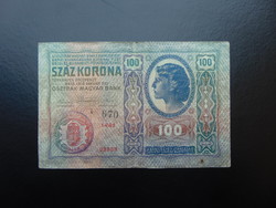 100 korona 1912 Azonosítandó Felülbélyegzés