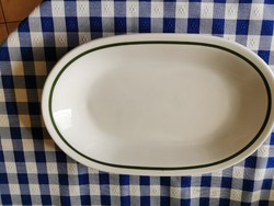 Alföldi porcelán ovális tányér zöld csíkos