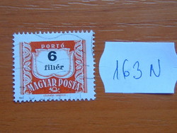 MAGYAR POSTA 6 FILLÉR 1958 -1965 163N