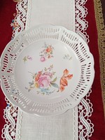 Antik gesetzlich geschützt-legally protected with mark floral porcelain bowl Austrian German? Czech?