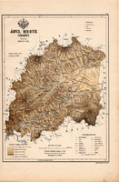 Árva megye térkép 1889 (2), Magyarország, vármegye, régi, atlasz, eredeti, Kogutowicz Manó, Gönczy
