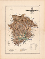 Gömör és Kis - Hont megye térkép 1889 (2), vármegye, atlasz, Kogutowicz Manó, 44 x 56 cm, Gönczy Pál
