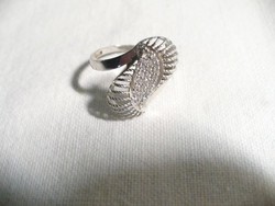 Very showy chiseled, marcasite silver ring