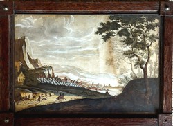 Fk/092 - antique, 230-year-old gouache! Unknown French painter - hunting scene