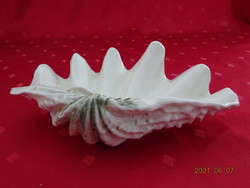 Hollóházi porcelán, kagyló formájú asztalközép, hossza 20,5 cm.