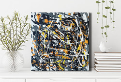 Vörös Edit: Jackson Pollock Style Abstract N21015 20x20cm