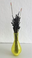 Karcagi (berekfürdői) sárga - citromsárga fátyolüveg, repesztett üveg váza