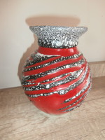 Retro váza Piros-szürke-fekete