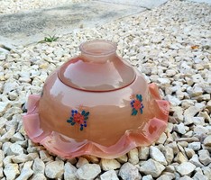 Régi konyhai fodros  virágos vintage  búra lámpabúra  nosztalgia, paraszti falusi  dekoráció