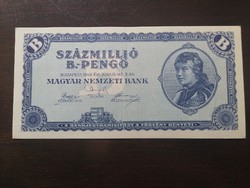 Banki hibás Százmillió B-Pengő 1946 aUNC