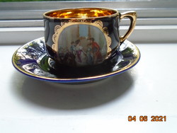 Altwien cobalt with golden cup coaster, a picture of former social life