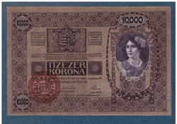 1920 10000 Korona 1918 Magyarország bélyegzés