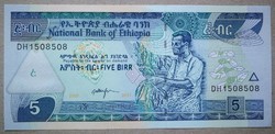 Etiópia 5 Birr 2017 Unc