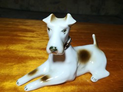 Zsolnay kutya porcelán szobor