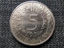 Németország NSZK (1949-1990) .625 ezüst 5 Márka 1974 G (id23033)