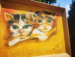 TWO CATS, CAT PAINTING