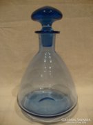 Antik likőrös dugós kék üveg