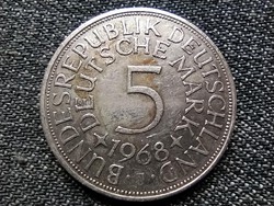 Németország NSZK (1949-1990) .625 ezüst 5 Márka 1968 J (id23012)