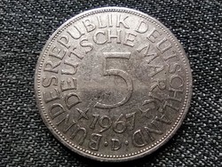 Németország NSZK (1949-1990) .625 ezüst 5 Márka 1967 D (id23005)